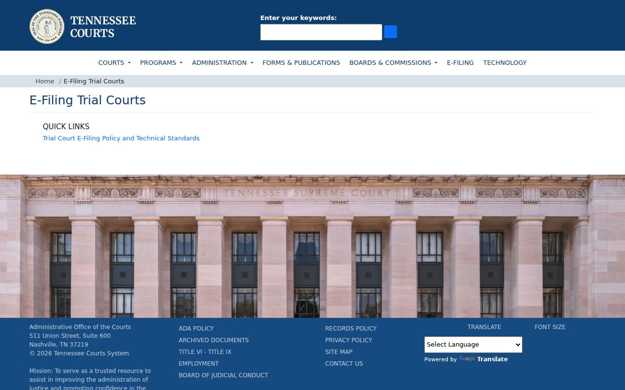 Henderson County case search and Tennessee trial court e-filing information