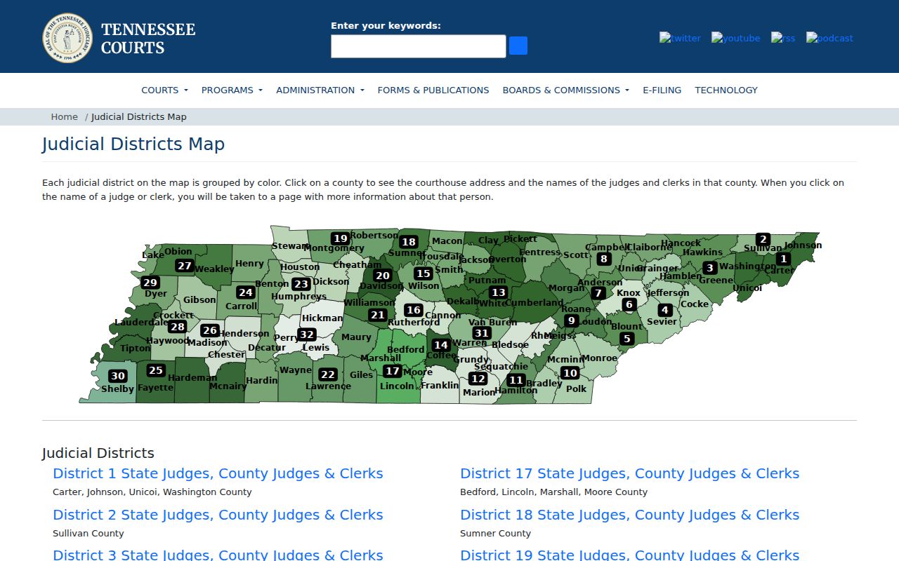 Henderson County court calendar within the 26th Judicial District