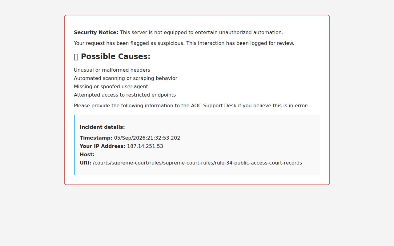 Henderson County court records public access under Tennessee Rule 34
