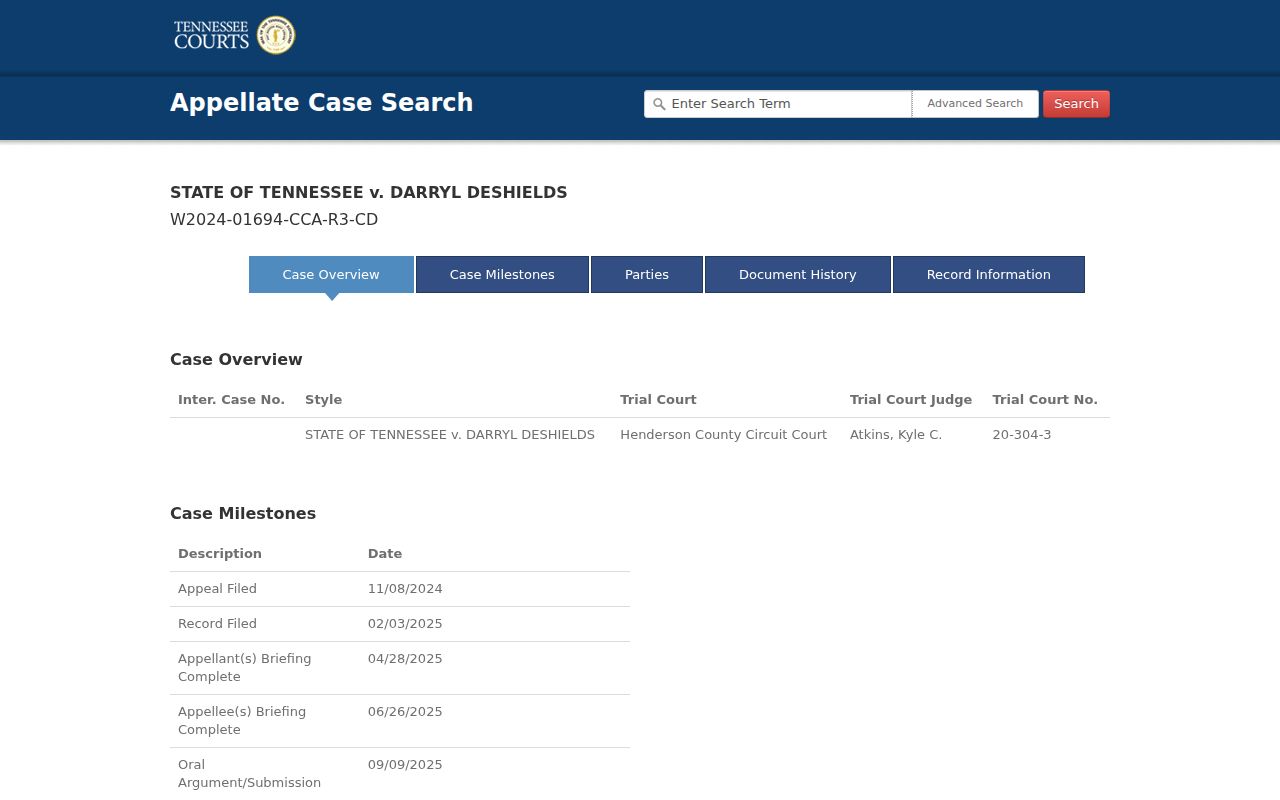 Henderson County criminal docket appellate case history