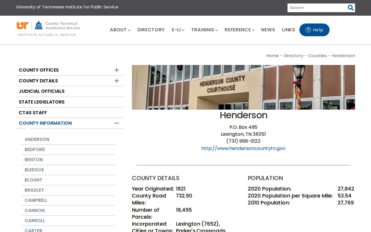 Official Parker's Crossroads city homepage and contact information