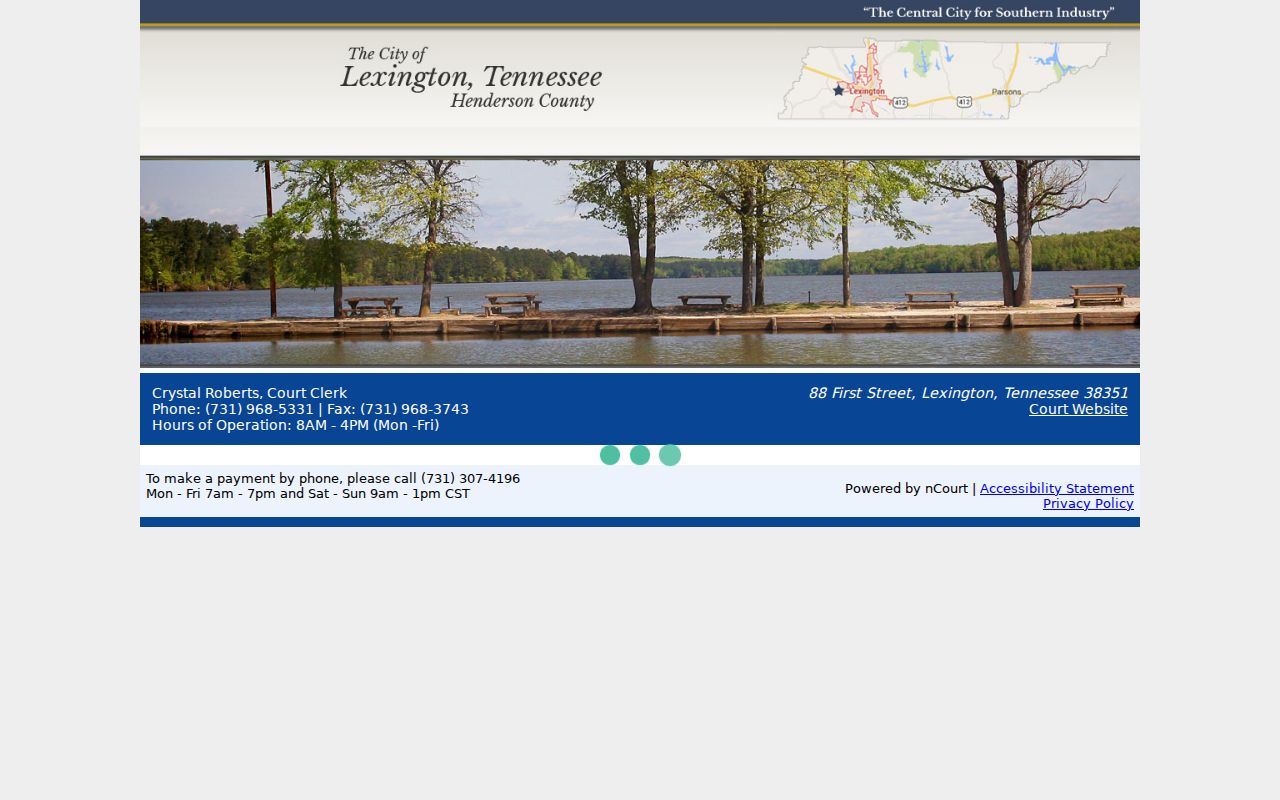 Henderson County traffic court records and Lexington nCourt payment page