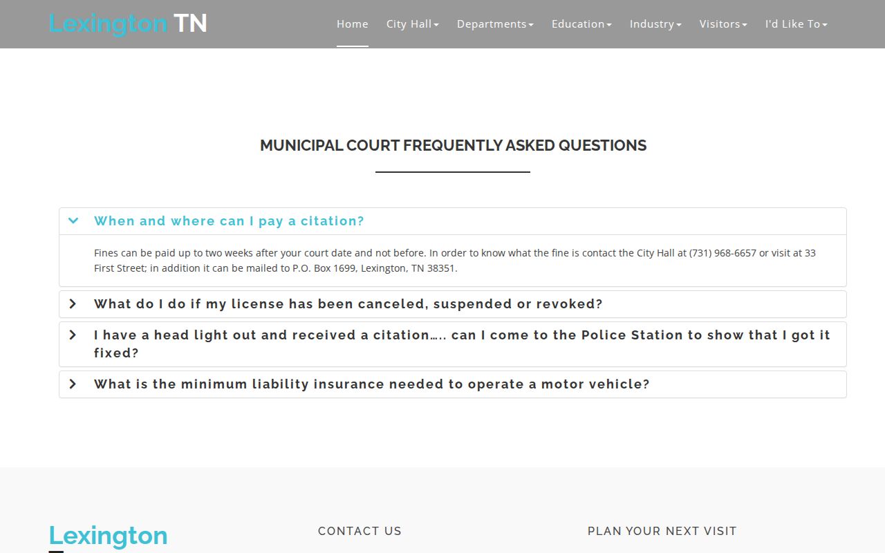 Henderson County traffic court records and Lexington citation FAQ