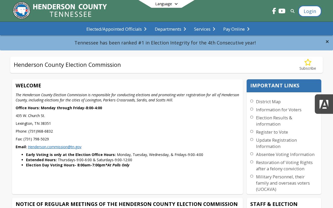 Henderson County court docket city jurisdictions